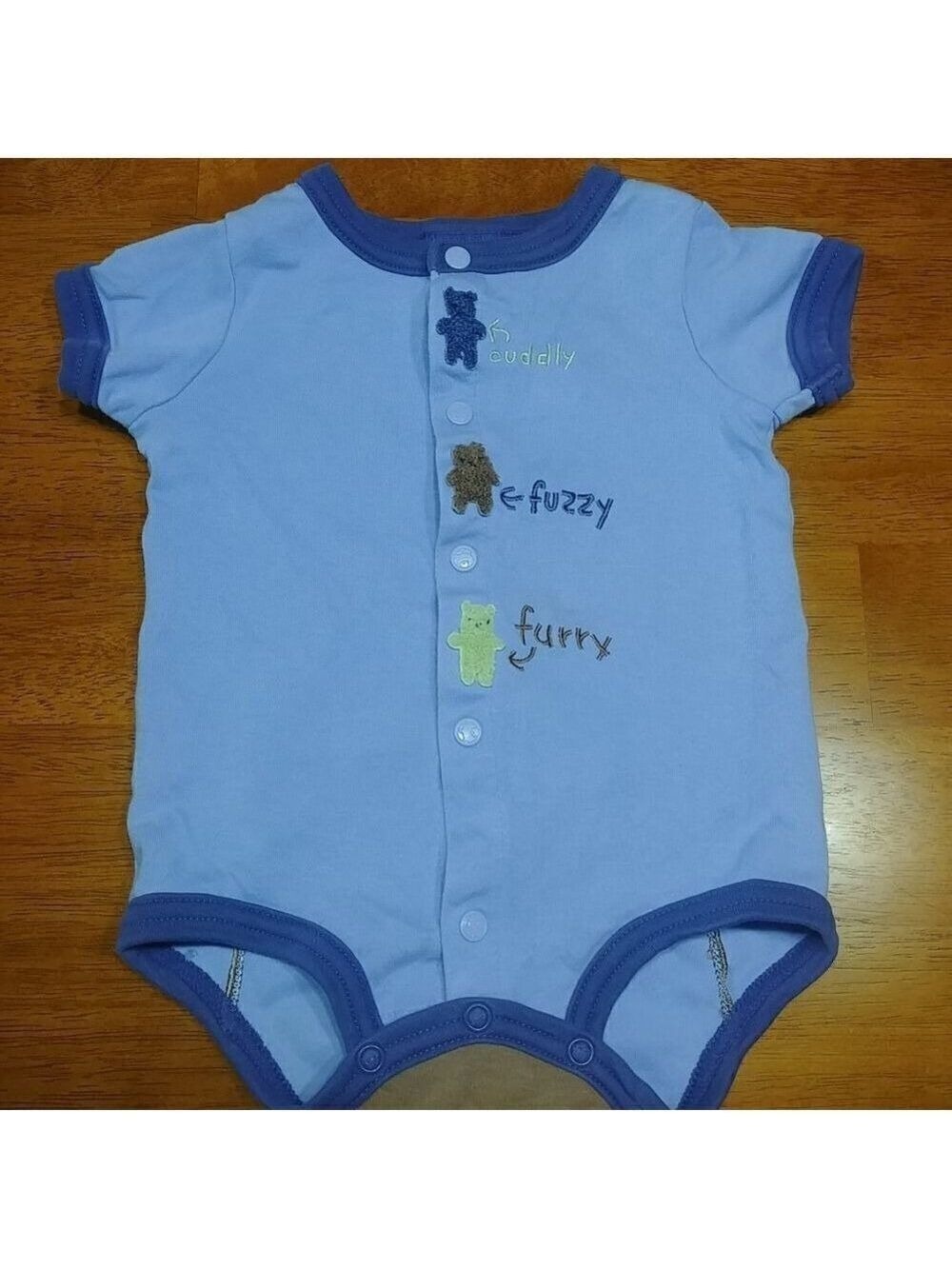 Perfect Condition Vintage Carter's All About a Bear Blue Creeper Romper 3-6mo